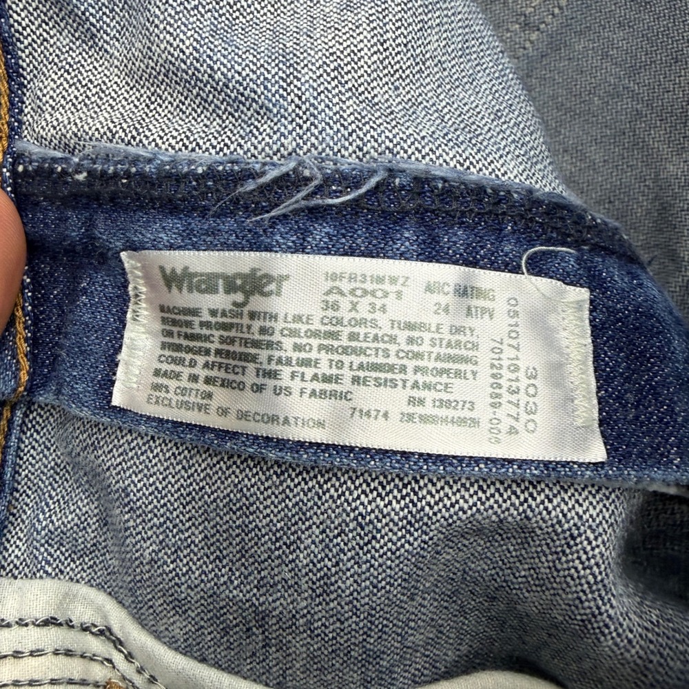 Wrangler FR Flame Resistant Mens Relaxed Fit Jeans Blue Denim 36x34 10FR31WWZ - Picture 7 of 9